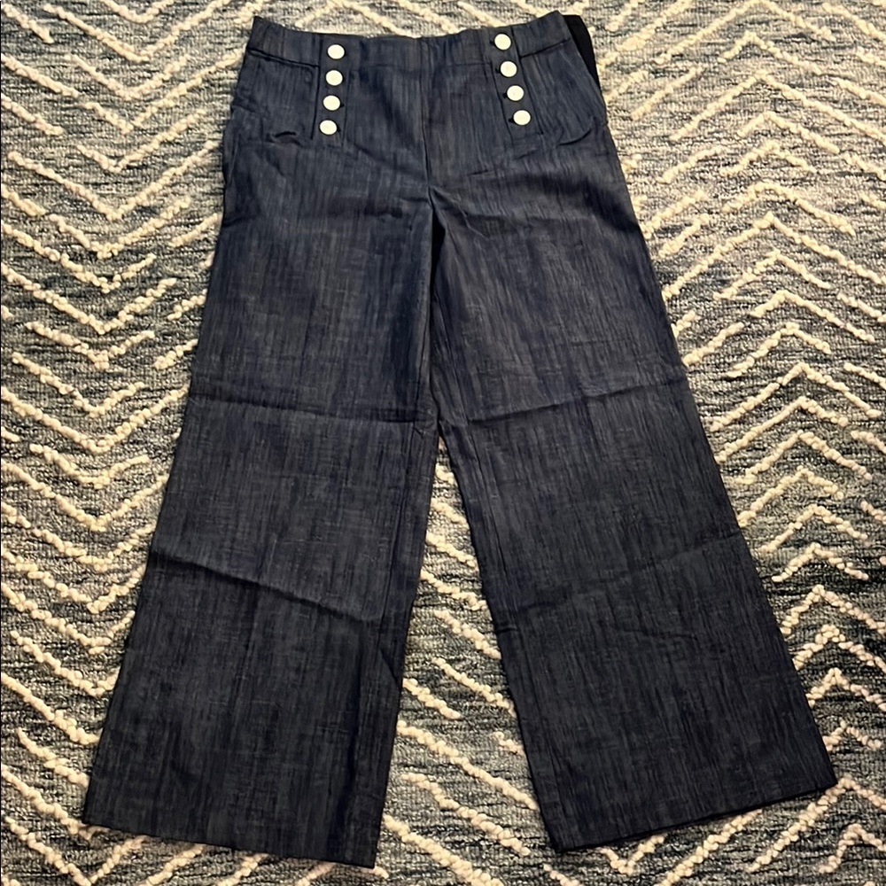 LOFT Women's Wide-Leg Jeans side zipper size 8, BNWT